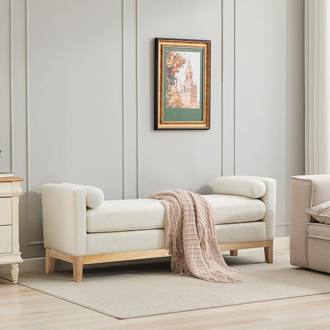 KEIKI Oversize Boucle Bench Ottoman - Image 3