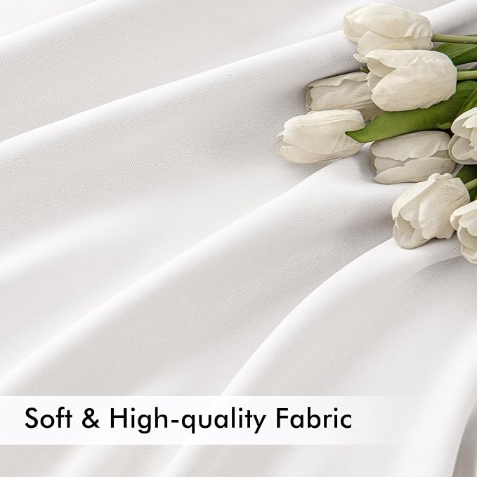 MIULEE Pure White Back Tab Blackout Curtains 52x84 Inch Length 2 Panels Set | - Image 6