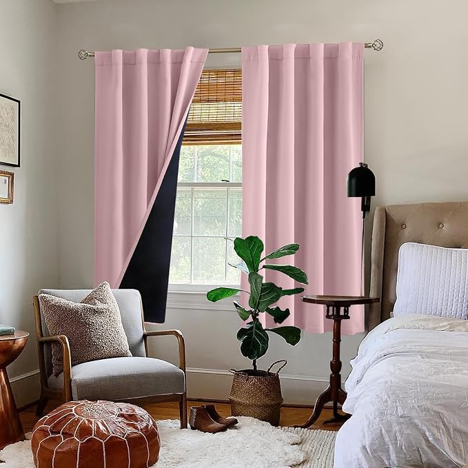 BGment Pink 100% Blackout Curtains 63 Inches Long - Image 9