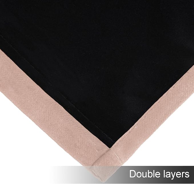 100% Blackout Curtains 84 Inch Long Blush Curtains 2 Panels - Image 8