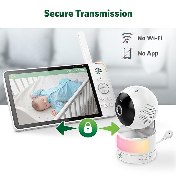 LeapFrog Color Night Vision Video Baby Monitor with 7" HD 1080P, 360° Pan & Tilt, 8X Zoom, Night Light, Humidity & Temperature Sensor, Up to 1000ft Long Range, Secure Transmission: LF920HD