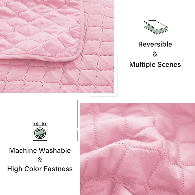 Exclusivo Mezcla Reversible California King Quilt Set, Bright Pink | - Image 6