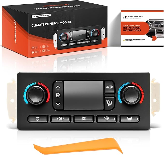 A-Premium Automatic Climate Control Module A/C & Heater Control Panel Compatible with Chevy, GMC & Cadillac - 2005 2006 2007 Silverado 1500, Sierra 1500, Tahoe, Yukon - with Rear Window Defogger