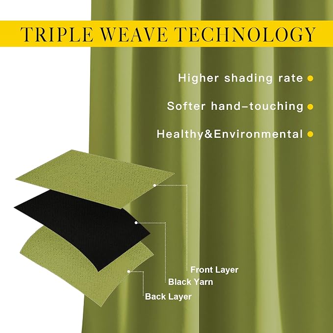 NICETOWN Room Darkening Sliding Door Curtains 2 Panels 102 inches Length - Image 3