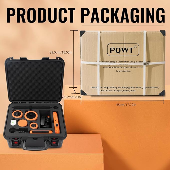 PQWT Underground Water Leak Detectors for Home and Outdoor PQ125D Wall Pipe Water Leakage Detection with Touchscreen Earphone and Carrying Case Multi Sensor Acoustic Pipeline Sound Intensifier