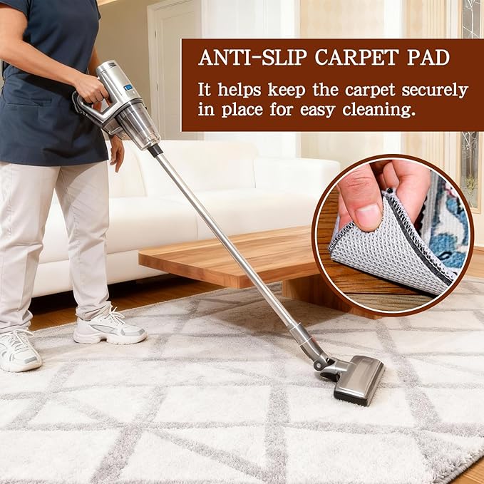 Rug Pad Waterproof Non-Slip 8x10 ft, 1/8" Thick Felt Cushion Pad for Area Rugs – Protects Hardwood, Tile & Laminate Floors – Keeps Rugs Flat & Secure