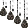 Patelai 4 Pieces Ceiling Fan Pull Chain Extender Ornament 12 Inch Ceiling Pull Chain Extension Classic Drop Shaped Pendant Beaded Ball Cord for Fan light lamp decorative with Connector(Black Copper)