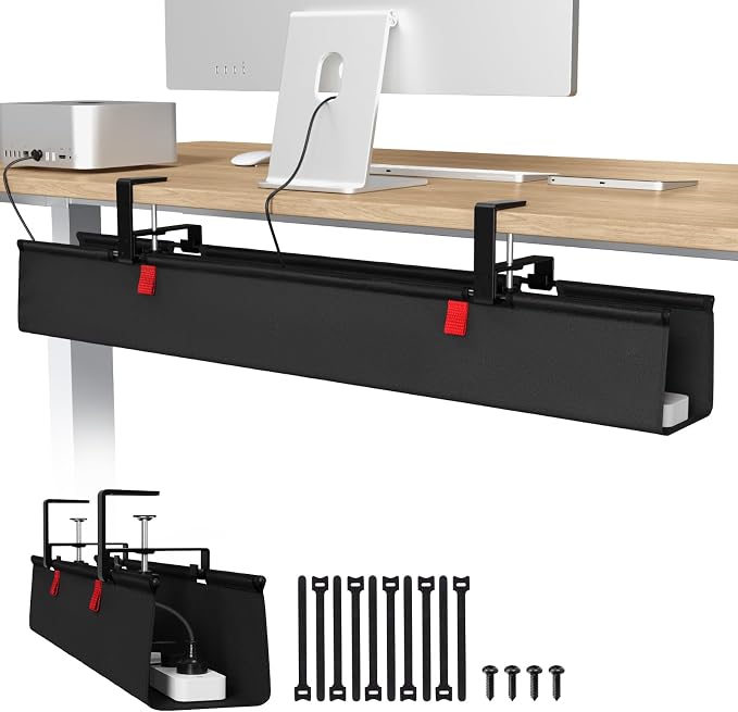 Univivi No Drill Under Desk Cable Management Tray, 36 inch Cable Management | by Univivi
