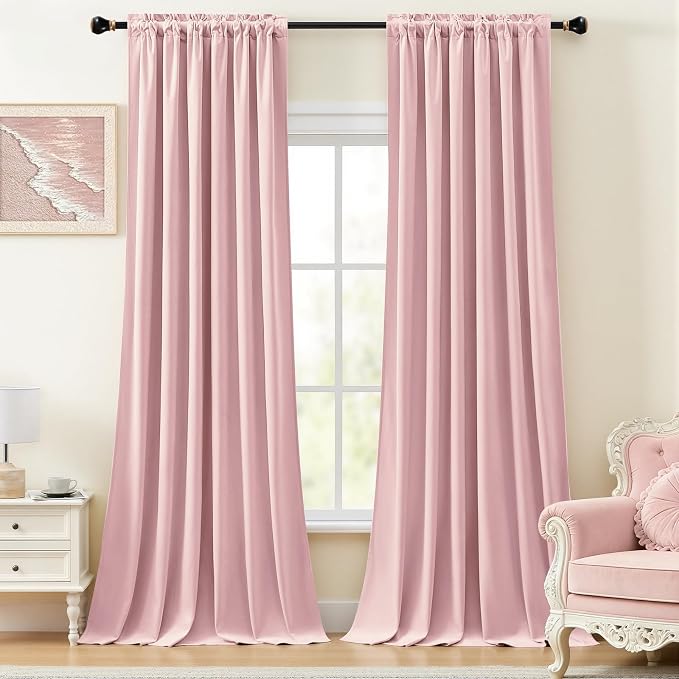 Velvet Curtains for Girls Bedroom Back Tab Drapes Room Darkening Luxury | - Image 9