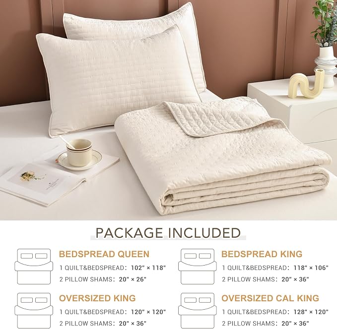 Lady Ann Oversized King Size Bedspread 128x120, Wheat Cal King Quilt Bedding - Image 4