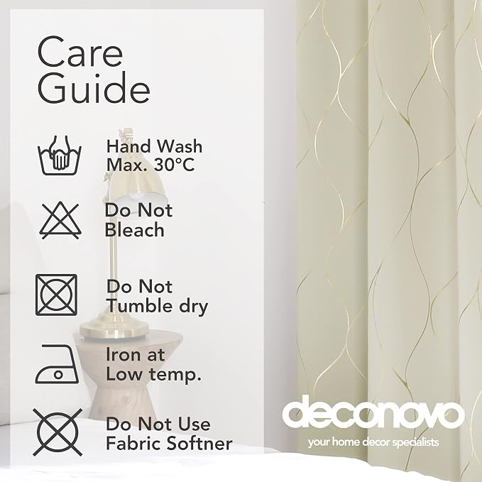 Deconovo Curtains for Living Room, Pattern Blackout Curtains 63 Inches Long | - Image 9