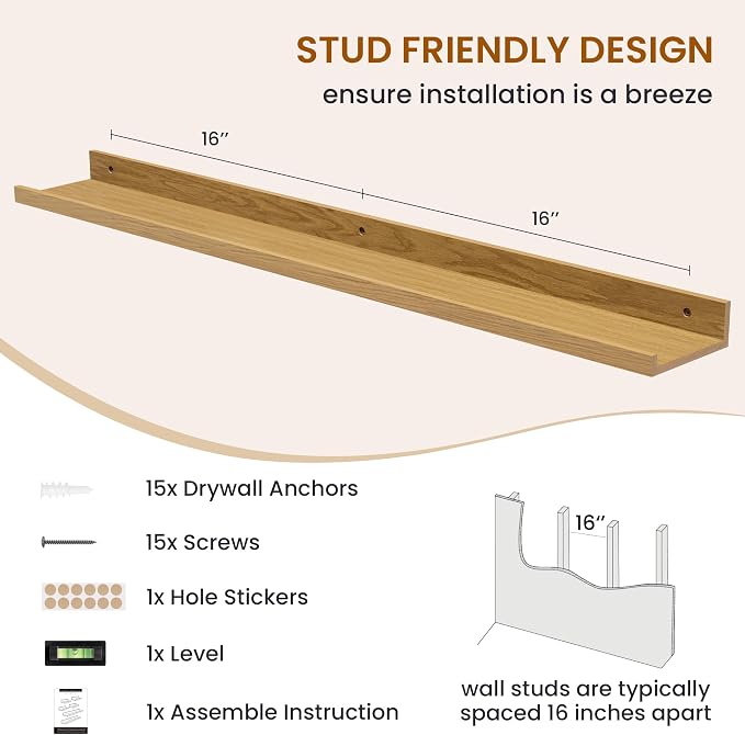 Picture Ledge Shelf, Floating Shelves - Image 5