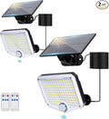 JumJam 153 LED Solar Wall Lights, 180°Beam Angle Solar Security Lights Outdoor, Motion Sensor Lights Outside with Remote, Waterproof Flood Light for Porch, Patio,Yard,Garage,2 Pack