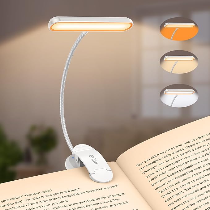 Gritin Rechargeable Book Light for Reading in Bed by Gritin