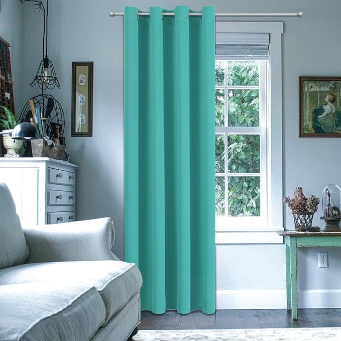 ChrisDowa Blackout Curtains for Bedroom Door Curtain for Doorway, Teal | 52W x by ChrisDowa