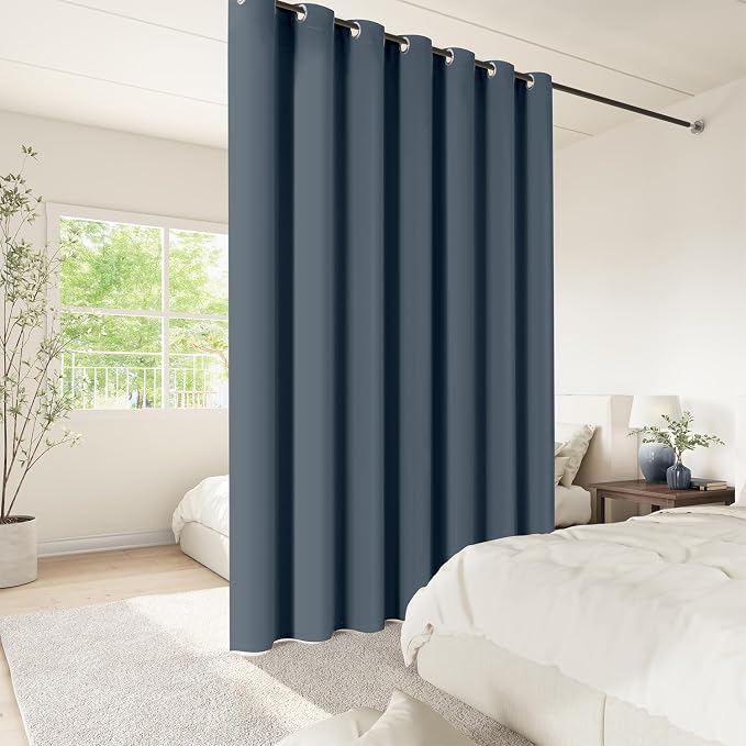 ChrisDowa Room Divider Curtain 120 Inch Long Sliding Door Curtains, 1 Panel | - Image 2