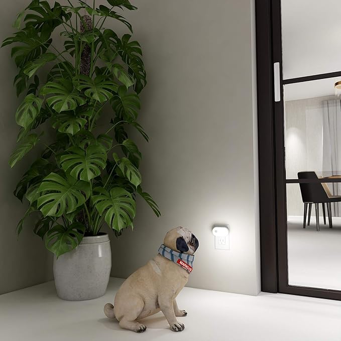 Lyridz Plug in Night Light with Motion Sensor, Smart Cool White LED Nightlights with 1-120LM Stepless Adjustable Brightness for Bathroom, Bedroom, Kitchen, Stairs, Hallway, 6 Pack