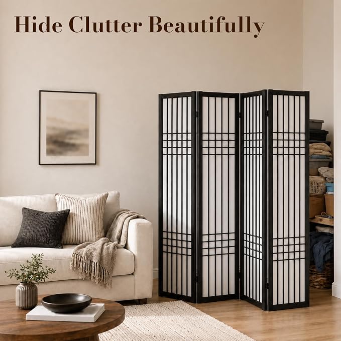 Shoji Room Divider, Lightweight Folding Privacy Screen, Dressing Areas - Image 3