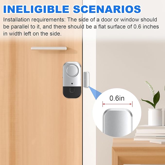ANKOSHUN Door Window Alarm Sensors - Door Alarms for Kids Safety, Door Alarms for Home Security, for Home, Office, Store, Garage, Dorm Room, Apartment, RV, 8 Pack