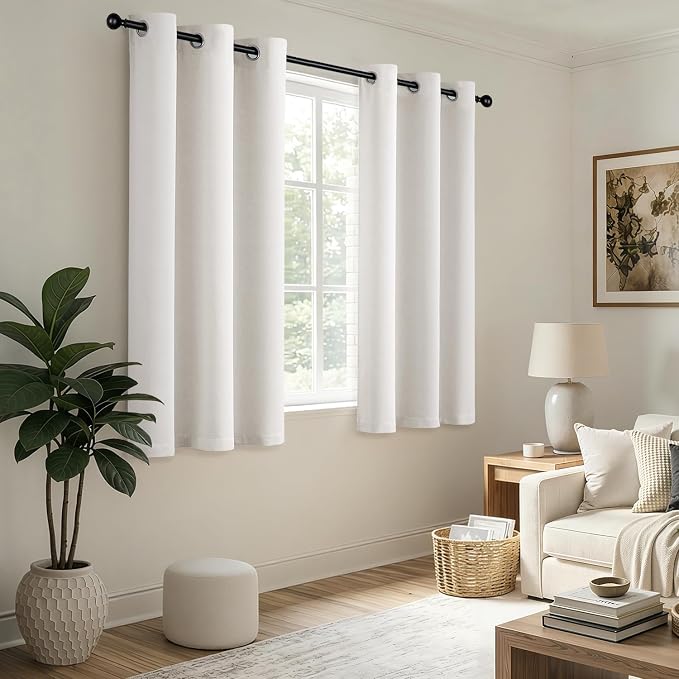 Ivory Blackout Curtains for Bedroom Living Room W40 x L63 Inch | 63 Inch Long - Image 5