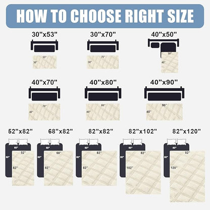 Smiry Waterproof Dog Bed Cover Blanket 40x70, Soft Reversible Pet Blanket, Washable Leakproof Cats Dogs Couch Cover for Sofa, Couch, Furniture, Lattice, Beige/Beige