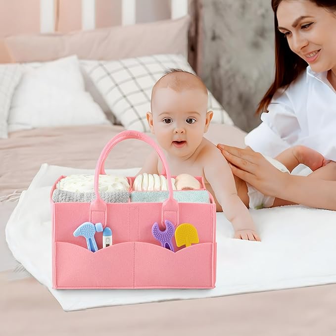 PandaEar 2 Pack Baby Diaper Caddy Organizer, Portable Diaper Holder Nursery - Image 4