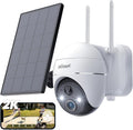 ieGeek Security Camera Outdoor, 2K Wireless WiFi 360°PTZ Camera, Solar Battery Powered Surveillance Camera with Spotlight/Siren/Motion Detection/3MP Color Night Vision,Compatible with Alexa