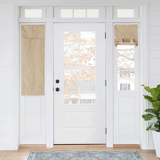 RYB HOME Classroom Door Window Cover, 100% Blackout Lockdown Shades | Linen by RYBHOME