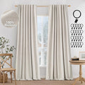 MIULEE 100% Blackout Curtains Linen Curtains & Drapes W52xL108 Inch, Cream | 2 by MIULEE