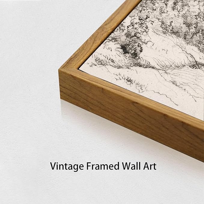 OIQArtOIQ Vintage Landscape Canvas Wall Art Framed Natural Scenery Painting - Image 2