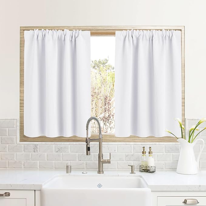 RYB HOME RV Curtains for Camper Windows, Mini Small Curtain Tiers | Thermal by RYBHOME