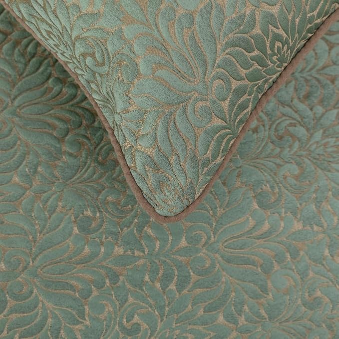 The HomeCentric King/Queen/Twin Blue & Beige Decorative Twin 53"x18" Bed Runner Without Pillow Cover, Damask Bed Scarf on Jacquard Fabric - Arabella