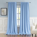 Light Sky Blue Curtains Room Darkening Curtains, Rod Pocket and Back Tab by DUALIFE