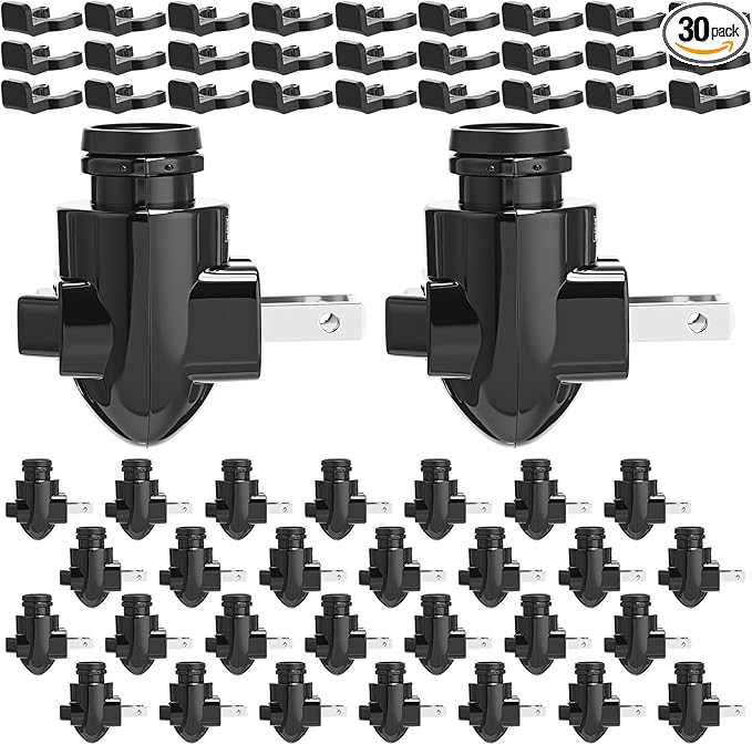 Tuanse 30 Sets Plug in Night Light Module Night Light Base with Shade Mounting Clip Plastic Lights Rotating Base for Making Your Own Decorative (Black)