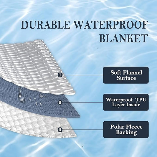 Waterproof Blanket 60"x80" for Adults, Reversible Waterproof Bed Cover for Dogs Cats Pets, Soft Leakproof Blanket for Bed Couch Sofa Furniture Protector, Dark Purple/Light Purple