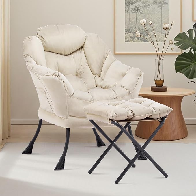Lazy Chair with Ottoman, Comfy Reading Chair, Lounge Chair - Image 2
