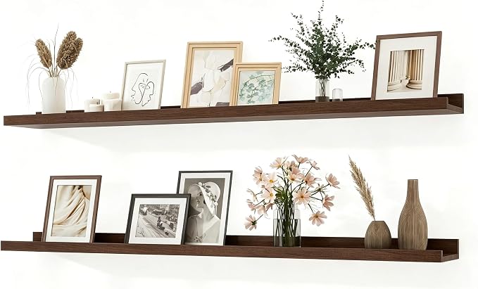 Walnut Floating Shelves for Wall Decor, 48 in Shelf by Unknown