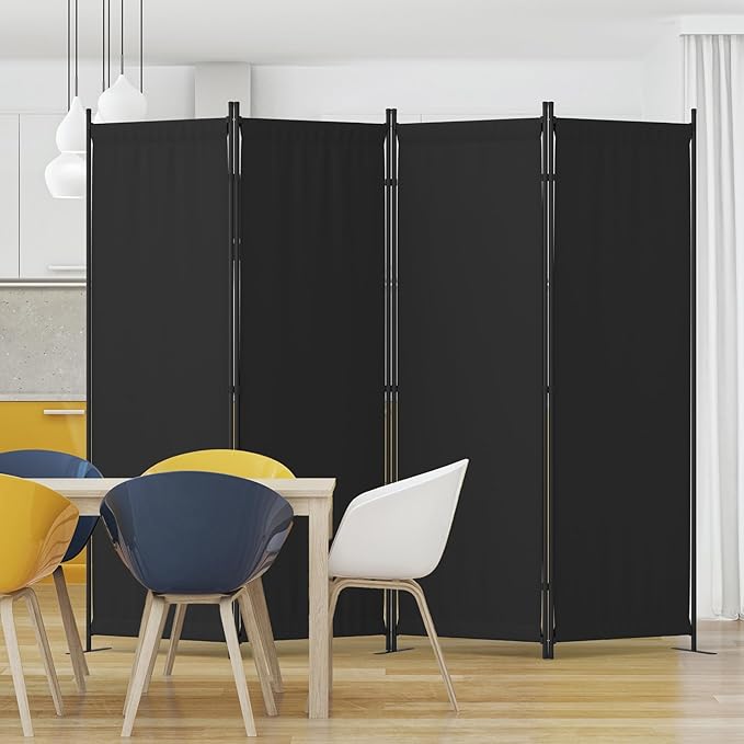 Room Divider 4 Panel Partition Room Dividers & Folding Privacy Screens w/ 3 by Kecreque