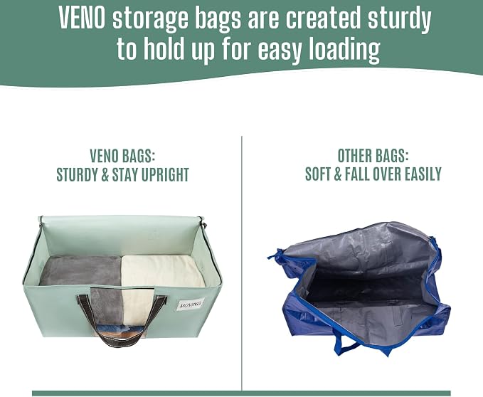 VENO Moving Bags, Wide Open Top, Light Green, 6 Pack | Moving boxes Alternative - Image 5