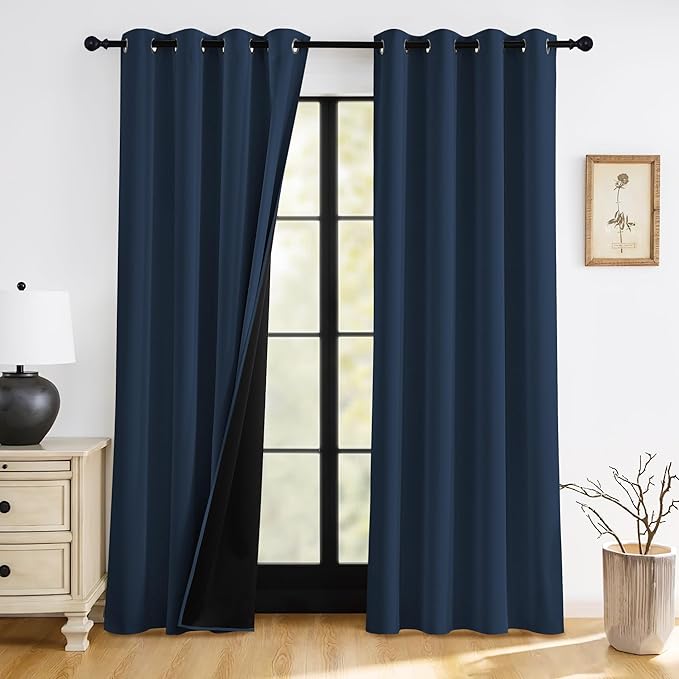 RYB HOME Blackout Room Divider Curtains，Sliding Glass Door Curtains | 100% by RYBHOME