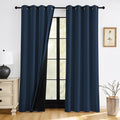 RYB HOME Navy Blue Blackout Curtains 80 inches Length by RYBHOME