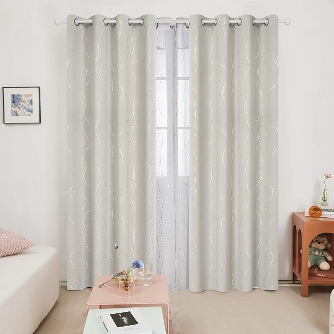 Deconovo Living Room Curtains 108 Inch Long, Thermal Insulated, Room Darkening - Image 2