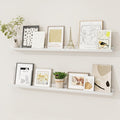 Picture Ledge Shelf, Floating Shelves Set of 2, 40 Inches Solid Wood Nursery by FunMemories