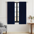 Navy Blue Velvet Curtains 63 inch Long by PRIMROSE