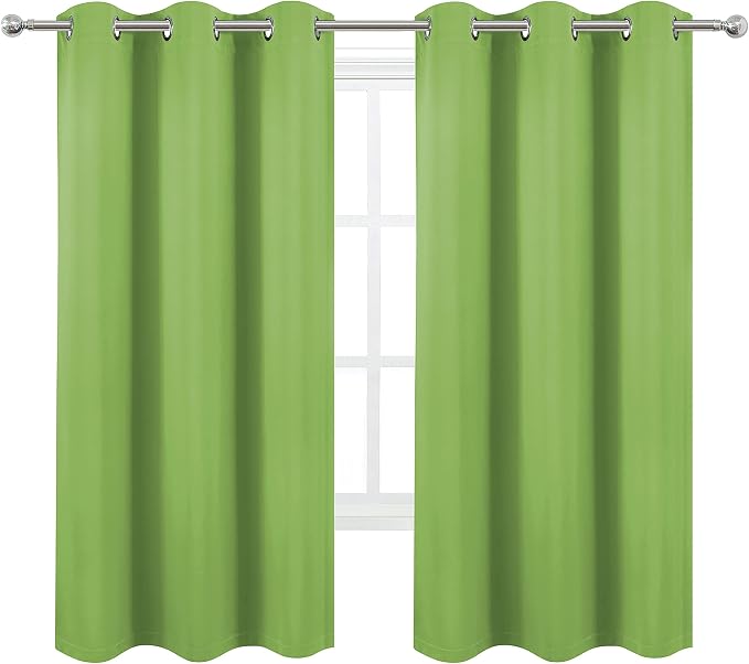 100% Blackout Curtains 40 x 63 Inch/Light Green Curtains 2 Panels - Image 4