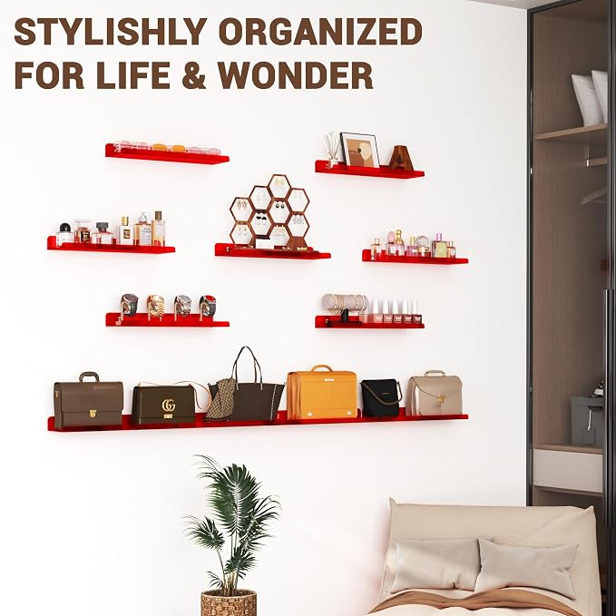 Qukaka Floating Shelves for Wall Decor, Living Room, Bathroom Decor, Nail - Image 4