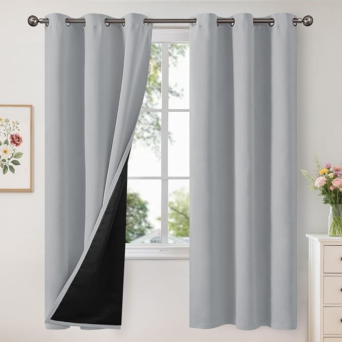 YoungsTex 100% Blackout Curtains 72 Inch Length, Thermal Insulated Drapes by YoungsTex