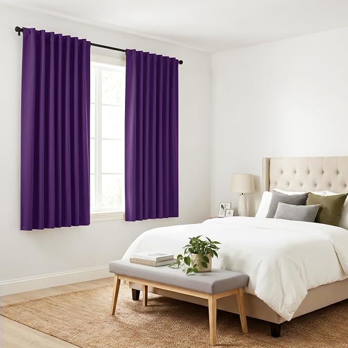 PONY DANCE Purple Blackout Curtains - Image 7