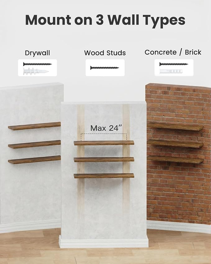 Amada 47.2" Floating Shelves for Wall Decor & Storage, Living Room, 22 lbs - Image 8