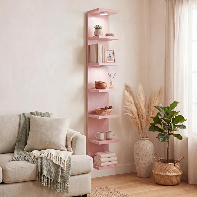 Fixwal 7 Tier Wall Shelf with LED Lights Lack Shelf - Image 5